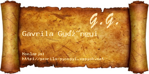 Gavrila Gyöngyi névjegykártya